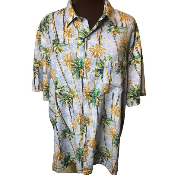 Joe Marlin Comfort Fit Men's Short Sleeved Hawaiin Button Up Shirt - Picture 1 of 5